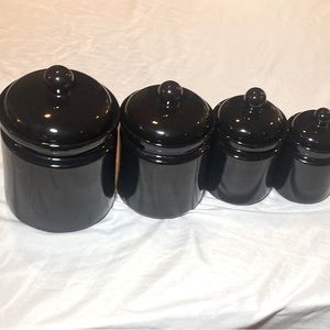 Set of 4 large to small Ceramic Canisters from Cooks Club